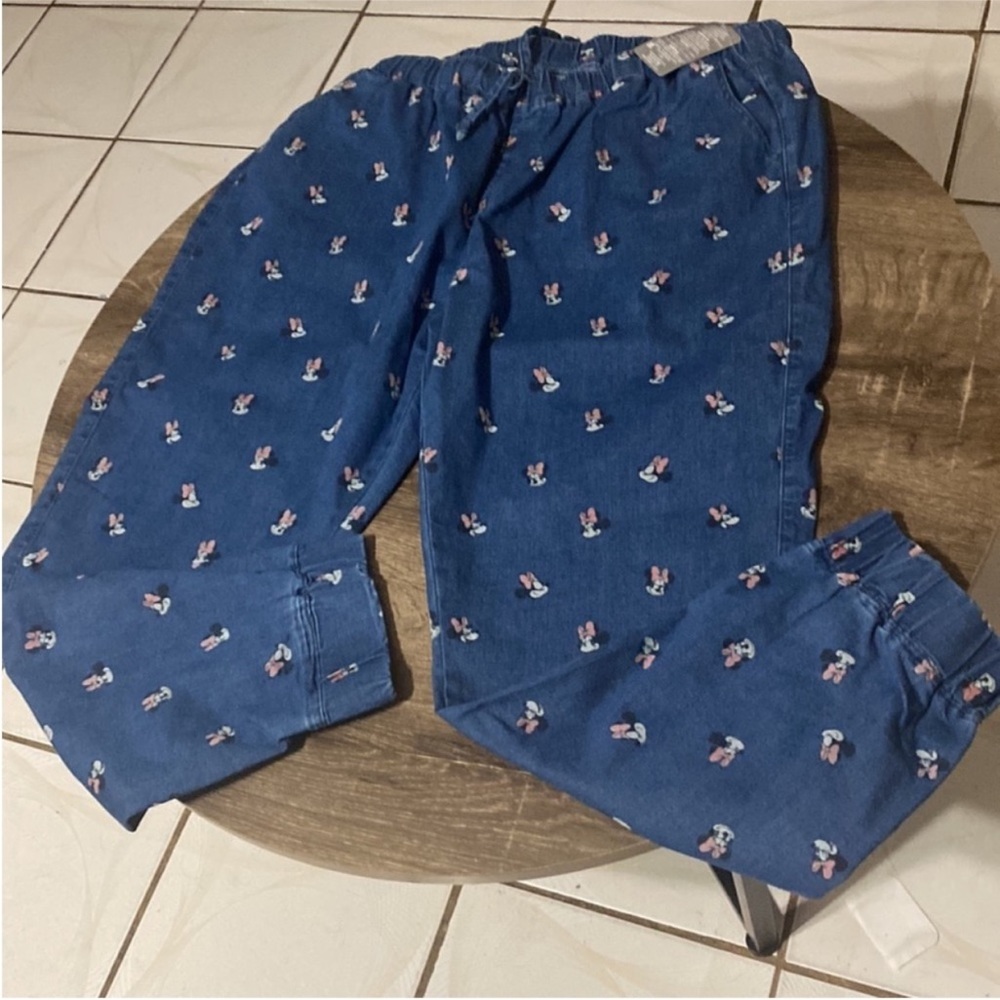 Disney Minnie Mouse Denim Jogger Pants Women's Size XL NWT